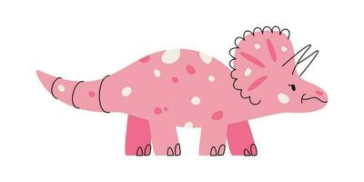 piatto mano disegnato vettore illustrazione di triceratopo dinosauro
