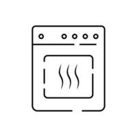 gas gamma fornello continuo linea icona. uno linea arte di casa apparecchio, cucina, elettrico, forno, cucinando cibo. domestico elettrodomestici. vettore