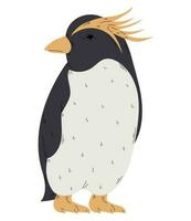 carino pinguino in piedi al di sopra di bianca vettore