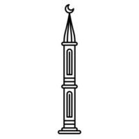 musulmano moschea Torre monocromatico icona vettore