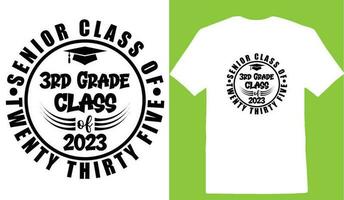 anziano classe di venti trenta cinque 3 ° grado classe di 2023 maglietta vettore