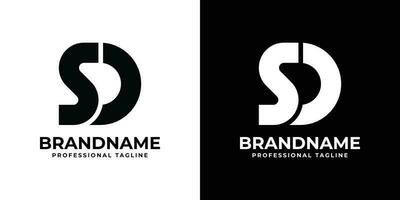 lettera sd monogramma logo, adatto per qualunque attività commerciale con sd o ds iniziali. vettore