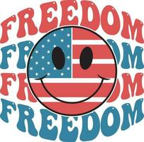 la libertà 4 ° di luglio maglietta design con americano bandiera vettore