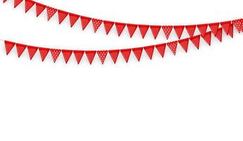 banner con ghirlanda di bandiere e nastri sfondo festa per la festa di compleanno carnava vettore