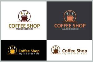 modello di progettazione logo caffetteria vettore