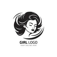 ragazza logo simbolo design e unico icona disposizione per bellezza e moda attività commerciale vettore illustrazione