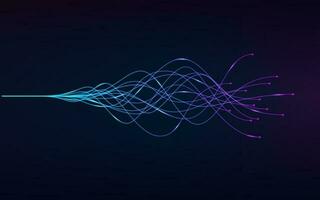 ai - artificiale intelligenza e in profondità apprendimento concetto di neurale reti. onda equalizzatore. blu e viola Linee. vettore illustrazione