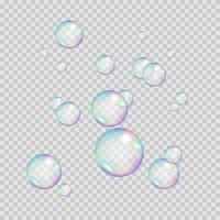 realistico arcobaleno colore bolle. colorato sapone bolle. vettore illustrazione