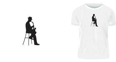 t camicia design concetto, illustrazione un' musicista vettore