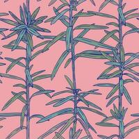 tropicale senza soluzione di continuità modello su rosa sfondo con le foglie. hawaiano stile Stampa con ginepro albero rami vettore