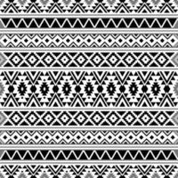 geometrico senza soluzione di continuità modello nel nero e bianca colori. azteco tribale design. astratto etnico sfondo con popolare motivi. design per tessile, tessuto, Abiti, tenda, tappeto, ornamento, sfondo. vettore