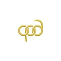 lettere opa monogramma logo design vettore