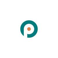 lettera p pickleball logo design vettore