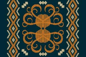 etnico ikat tessuto modello geometrico stile.africano ikat ricamo etnico orientale modello Marina Militare blu sfondo. astratto,vettore,illustrazione.per trama, abbigliamento, scraf, decorazione, tappeto, seta. vettore