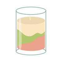 isolato cartone animato colorato cera nel bicchiere candela titolare. moderno decorazione per casa interno, terme, relax. piatto vettore illustrazione su bianca sfondo