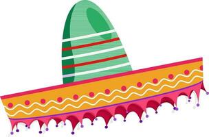 colorato messicano cappello su bianca sfondo. vettore
