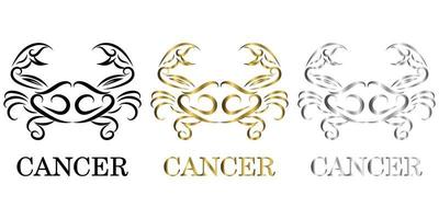 linea logo vettoriale di un segno di granchio dello zodiaco cancro