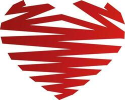 creativo amore simbolo cuore rosso lineare icona. vettore
