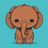 carino e bello cartone animato bambino elefante vettore, modificabile vettore