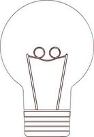 piatto linea arte illustrazione di un' leggero lampadina. vettore