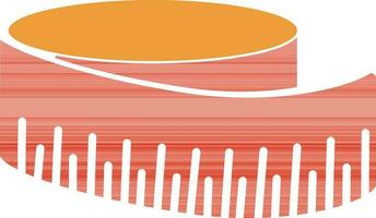 rosso colore di misurare nastro icona nel piatto stile. vettore