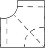 illustrazione di taglio stoffa icona. vettore
