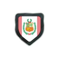 grigio scudo decorato di bandiera di Perù. vettore