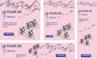 Le giro de Francia creativo manifesto design per Ciclismo appassionati vettore