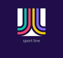lineare gli sport squadra logo. unico colore transizioni. creativo geometrico logo modello. vettore