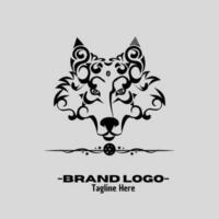 lupo logo vettore design illustrazione, marca identità emblema