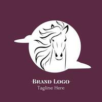 cavallo testa logo vettore design illustrazione, animale loghi concetto