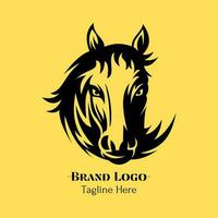 cavallo testa logo vettore design illustrazione, animale loghi concetto