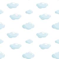 Reticolo senza giunte disegnato a mano con nuvole blu carino su uno sfondo bianco illustrazione vettoriale