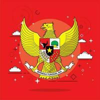 vettore Garuda Pancasila simbol di Indonesia