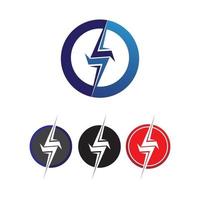 logo e simboli dell'icona del fulmine di vettore elettrico