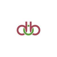 lettere dob monogramma logo design vettore