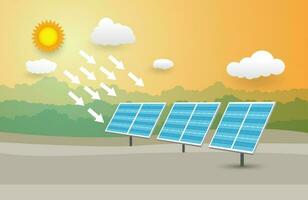 solare cellula, ecologia idea , tecnologia energia Salvataggio, vettore illustrazione