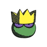 vettore di un' verde rana portafortuna con un' corona su suo testa può essere Usato per Stampa un esports logo o un' maglietta