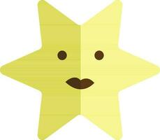 personaggio di stella marina nel giallo e Marrone colore. vettore