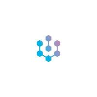 lettera u blockchain logo design vettore