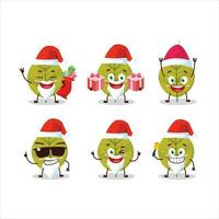 Santa Claus emoticon con verde le foglie cartone animato personaggio vettore
