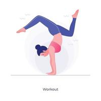 donna di allenamento nello yoga vettore