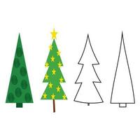 Natale albero icona impostare. piatto illustrazione vettore icone per ragnatela. adatto per uso su Natale saluto carte, celebrazione disegni, condivisione felicità durante Natale eccetera