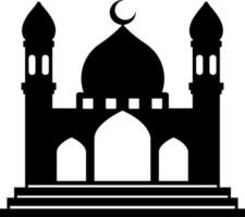 moschea vettore illustrazione. silhouette moschea icona per cartello e simbolo di musulmano culto posto. moschea icona di Islam religione e musulmano fede. posto di musulmano per pregare