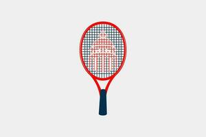 racchetta tennis didascalia logo design modello elemento vettore