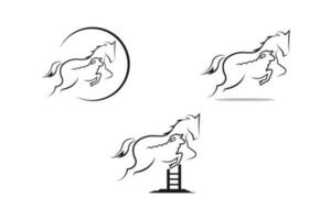 cavallo e pecora arte sillhouette fascio logo design modello elemento vettore