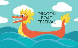 Drago barca e Drago barca Festival lettering vettore