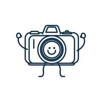 icona della fotocamera felice vettore