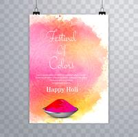 Design brochure colorato felice holi vettore