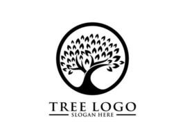 albero logo vettore, albero di vita logo design modello isolato su bianca sfondo vettore